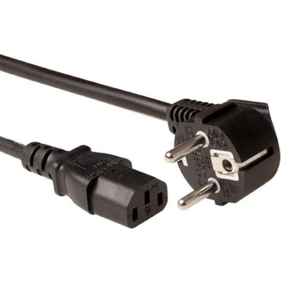 Afbeelding van ACT AK5212 Stroomkabel LSZH Randaarde Stekker CEE7/7 male (haaks) C13 Zwart 2,5 meter