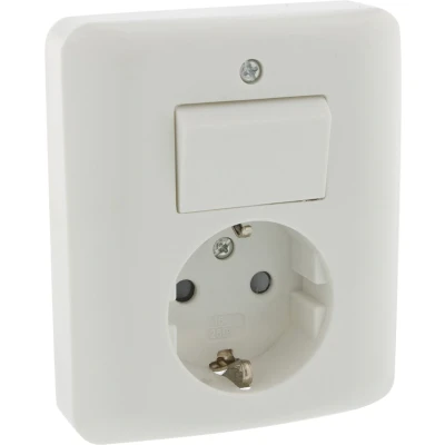 Afbeelding van Stopcontact met schakelaar Q link (Inbouw, Randaarde, Wissel, Wit)