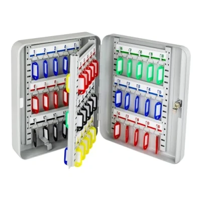 Afbeelding van HMF 13060 07 sleutelkast afsluitbaar, grote 60 haken 30 x 24 7,5 cm lichtgrijs