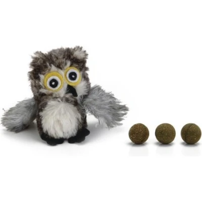 Afbeelding van Bz kattenspeelgoed uil met catnipballen 9,5 cm