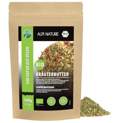 Afbeelding van Alpi Nature Organische kruidenboter Gewürz (100 g) biologisch kruidboterspice mengsel 100% natuurlijke ingrediënten van KBA kruidenmix voor botervoorbereiding zonder kunstmatige additieven