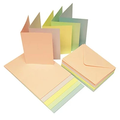 Afbeelding van Craft UK 279 C6 kaart en envelop verpakking van 50 Mixed Pastel