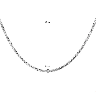 Afbeelding van Zilver Gerhodineerde Collier venetiaans bol 2 1329087 45 cm