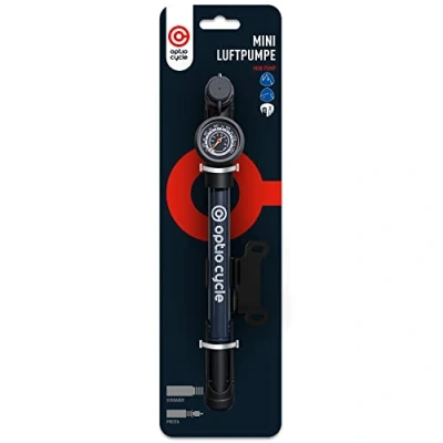 Afbeelding van Fiets Luchtpomp met Manometer Optio Cycle 120 PSI (8.3Bar) Fietspomp Fietswielpomp Mini MTB