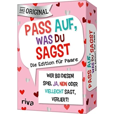 Afbeelding van Pass auf, was du sagst Die Edition für Paare: Wer bei diesem Spiel »Ja«, »Nein« oder »Vielleicht« sagt, verliert! Das Original. perfekte Geschenk Valentinstag, Hochzeit