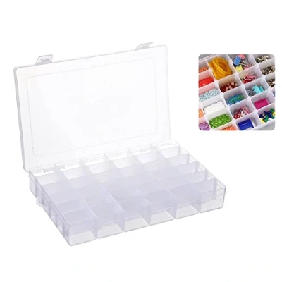 Afbeelding van DONQL DONL Opbergdoos met 36 vakken, verstelbare plastic sorteerdoos, pareldoos, opbergdoos, gereedschapshouder, lege assortimentsdozen, transparant voor sieraden, kralen en andere mini artikelen