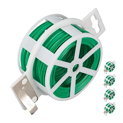 Afbeelding van Relaxdays binddraad 50 meter 5 stuks staaldraad tuin roestvrij ijzerdraad groen