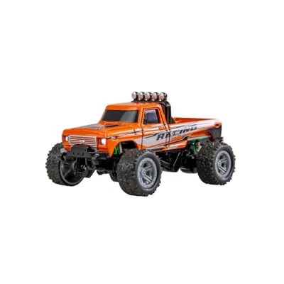 Afbeelding van Amewi Oranje Brushed 1:64 RC auto Elektro Monstertruck Achterwielaandrijving RTR 2,4 GHz Met lichteffect, Incl. accu en laadkabel