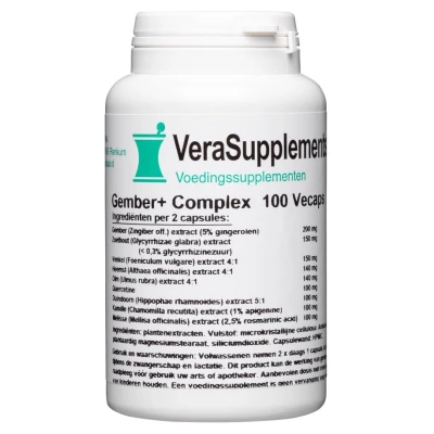 Afbeelding van VeraSupplements Gember Plus Complex Capsules 100VCP