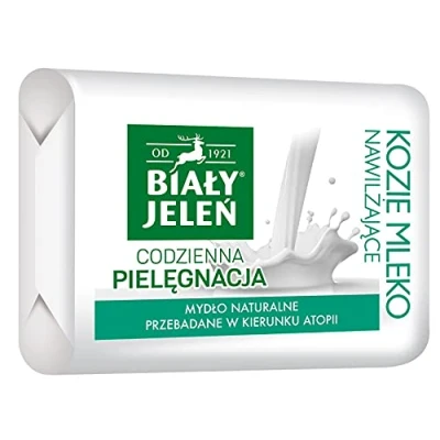 Afbeelding van Biały Jeleń, Handzeep, White Deer Hypoallergene Premium Natuurlijke Zeep Geitenmelk &amp; Linnen 100G (Harde zeep)