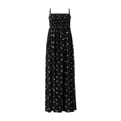 Afbeelding van QS MIT Allover Maxijurk, Dames, Maat: 32, Schwarz