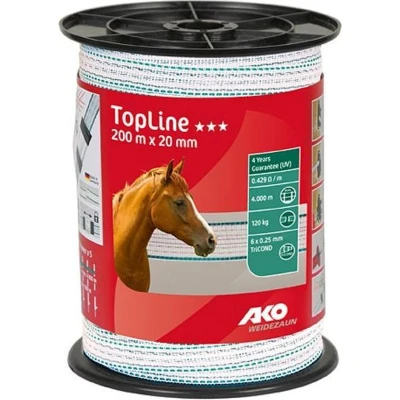 Afbeelding van Ako Lint TopLine Wit/petrol 200m x 20mm