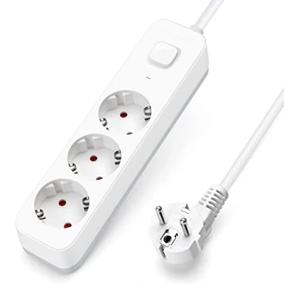 Afbeelding van Aigostar Stekkerdoos 3 Voudig met Schakelaar Kinderbeveiliging, 3g1,5m㎡ 3m Kabel, Wit