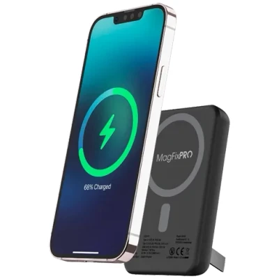 Afbeelding van XLayer MagFix Pro Draadloze Snellader Powerbank met Stand 10.000mAh 20W Zwart