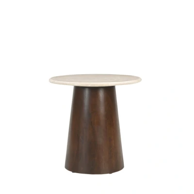 Afbeelding van Livingfurn Bijzettafel Bottecino Rond 45 cm Beige