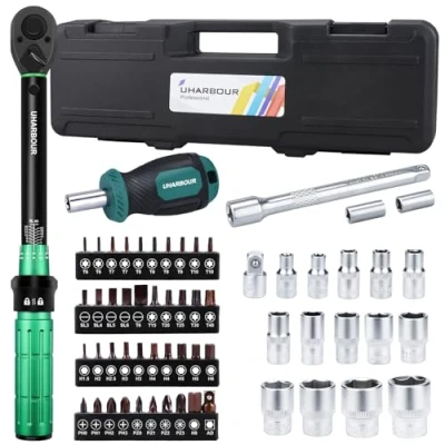 Afbeelding van Uharbour 3 25 Nm momentsleutel voor fietsen, 1/4 momentsleutel, fietsmomentsleutelset met bits en verlengstang ± 3% foutnauwkeurigheid, kleine