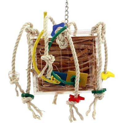 Afbeelding van Zoo Max Papegaaienspeelgoed Crazy Leatherbox Small/Medium Vogelspeelgoed