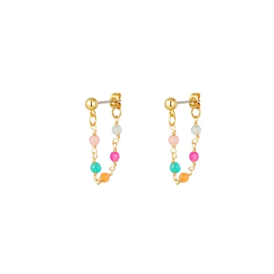 Afbeelding van Colourful chain earrings #summergirls collection Yehwang Oorbellen One size Goud/Multi
