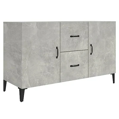 Afbeelding van vidaXL Dressoir 100x36x60 cm bewerkt hout betongrijs, kast, opbergkast, houten wandkast, ladekast, bijzetkast, opslagkast, kasten, wandkasten