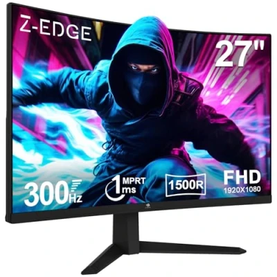Afbeelding van Z Edge Gaming Monitor Gebogen 27&#039;&#039; 300 Hz, 1ms, FHD (1920x1080), FreeSync, 16:9 LED gamingmonitor, Verstelbare kanteling, 1500R VA, 4000:1, 2x HDMI2.0 &amp; DP1.4, VESA 100*100mm(DP kabel meegeleverd)