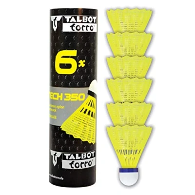 Afbeelding van Talbot Torro Badminton Shuttles Tech 350 Geel/blauw 6 Stuks