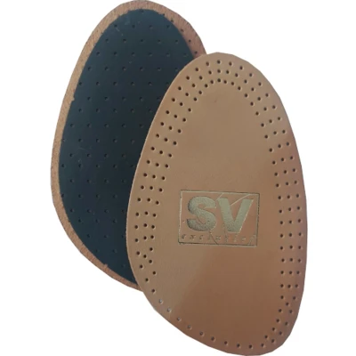Afbeelding van SV Halve Lederzool 1/2 Inlegzool Leer Latexschuim Voorvoet Vochtopnemend Opvullend Schokdempend Maat 41/42