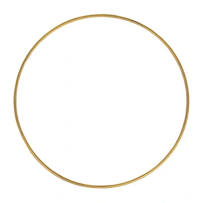 Afbeelding van Rayher 2505206 metalen ring, goud gecoat, 20 cm ø, dikte ca. 3 mm, draadring om te knutselen, voor wikkeltechniek, dromenvangerring, macramé bloemisterij