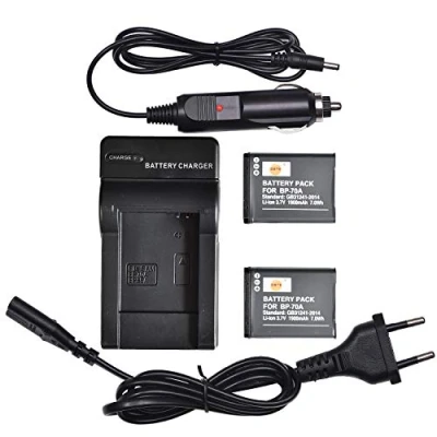 Afbeelding van DSTE® Vervangende batterij en DC97E reisoplader compatibel met Samsung BP70A, ST60, ST61, ST65, ST66, ST67, ST70, ST71, ST72, ST76, ST80, ST90, ST93, ST95, ST100, ST150F, ST700, ST6500, SL5500,