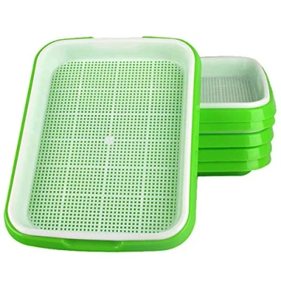 Afbeelding van Fuuner 6 Pack Zaadsproeierbak, zaailingdienblad kiembakken Greenhouse Effect Propagator Zaadkieming Hydrocultuur Zaaien Kiemvorming Kas Tray voor Familie Tuin binnen en buiten