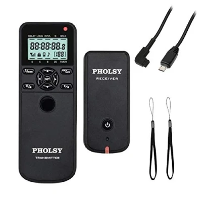 Afbeelding van PHOLSY Timer Camera Afstandsbediening met Intervalometer HDR voor Sony a1, a9, a9M2, a7M2, a7M3, a7M4, a7RM5, a7RM3, a7RM4, a6600, a6500, a6400, a6100, RX100M4, RX100M5,