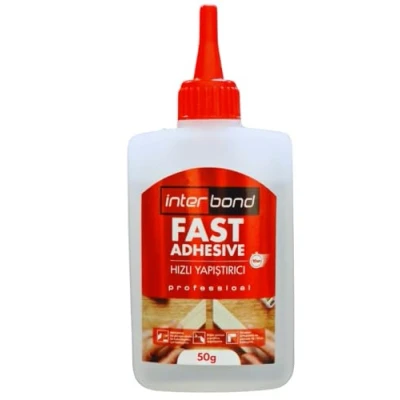 Afbeelding van Interbond Fast Adhesive Secondelijm, extra sterk, 50 g, dikke superlijm, universeel bruikbaar voor het lijmen van kunststof, glas, hout, steen, metaal en nog veel meer, g