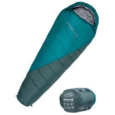 Afbeelding van KEENFLEX Slaapzak 3 4 seizoen ( 18.1 C Teal 1800g)