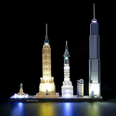 Afbeelding van GEAMENT LED verlichtingsset compatibel met New York verlichting kit voor Architecture 21028 (Bouwsteenmodel niet inbegrepen)