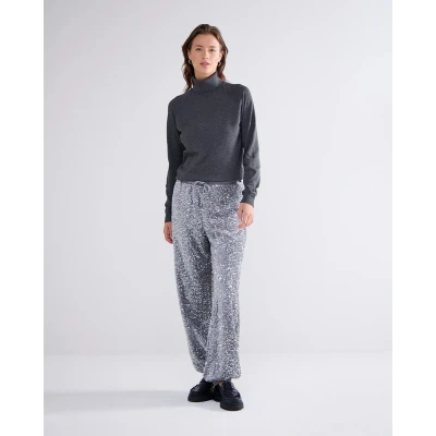 Afbeelding van Summum Broek pailletten velours Cloud Maat: 40