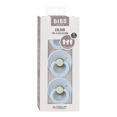 Afbeelding van Bibs Try it 0 6 mnd Baby Blue 3 Stuks Fopspenen 81343