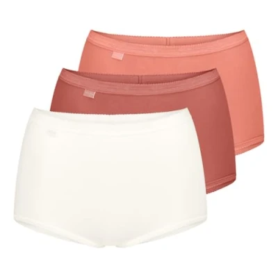 Afbeelding van Sloggi Dames Slip (Pack van 3), Terracotta / Roest Wit, 6XL