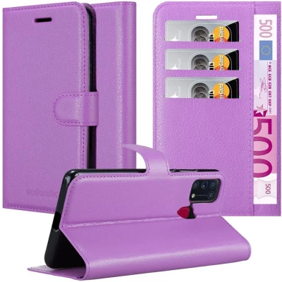 Afbeelding van Cadorabo Hoesje geschikt voor Samsung Galaxy M31 in MANGAAN PAARS Beschermhoes met magnetische sluiting, standfunctie en kaartvakje Book Case Cover Etui