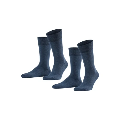 Afbeelding van FALKE Happy sokken set van 2 donkerblauw melange