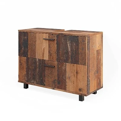 Afbeelding van Vicco Wastafelonderkast &quot;Ilias&quot;, Eiken rustiek, 80.2 x 60.8 cm met 2 laden