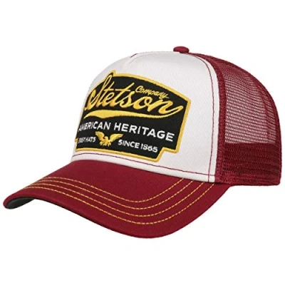 Afbeelding van Stetson American Heritage Trucker Pet Heren mesh cap baseballpet snapback met klep voor Zomer/Winter One Size bordeaux