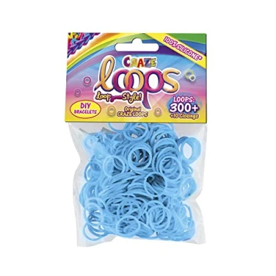 Afbeelding van CRAZE LOOPS BAG 300 Loom Bandjes navulverpakking met elastieken en 10 sluitingen, effen, 100% huidvriendelijke siliconen