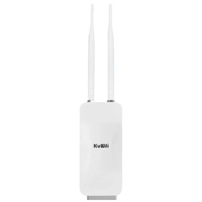 Afbeelding van KuWFi Gigabit Dualband Outdoor WLAN Access Point, AC1200 Wireless WiFi IP65 PoE AP (300 Mbps 2,4 GHz, 867 5,8 GHz) 5dbi antenne, 64 apparaten