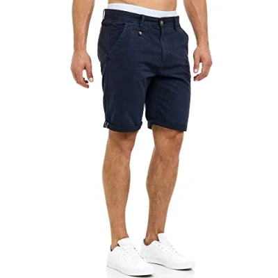 Afbeelding van Indicode Heren Cuba Chino Shorts korte broek met 5 zakken Blau Navy M