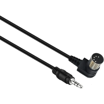 Afbeelding van DIN 5 pins haaks 3,5mm Jack audiokabel / zwart 1,5 meter