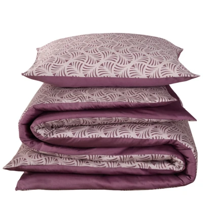 Afbeelding van Dekbedovertrek De Witte Lietaer Flow Black Plum Satijn 140 x 200 / 220 cm 1 Persoons