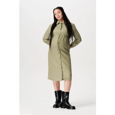 Afbeelding van Zwangerschapsjurk met voedingsfunctie Vaala Sphagnum Stripe XS