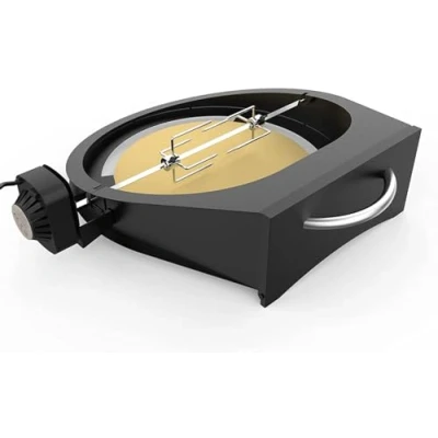 Afbeelding van ONLYFIRE 6065 PizzaRing Set met Draaispies voor Kamado Joe Classic/Pit Boss 22 Keramische Grills, Pizza inzet Rotisserie kit pizzasteen