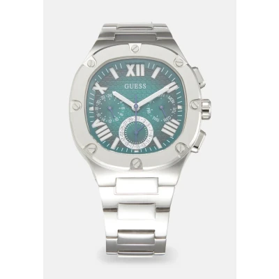 Afbeelding van Guess Headline Horloge silvercoloured, Heren, Maat: One Size, Silver/coloured