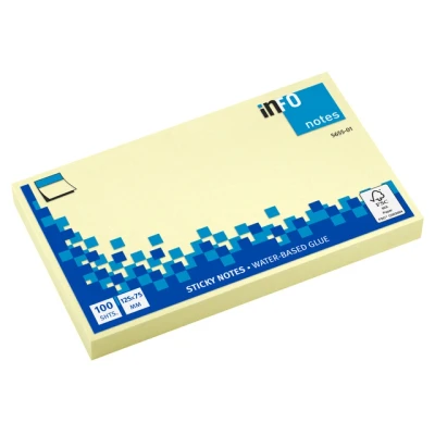 Afbeelding van Info Notes 125x75mm geel blok a 100 vel
