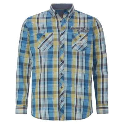 Afbeelding van Jan Vanderstorm casual overhemd blauw